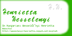 henrietta wesselenyi business card